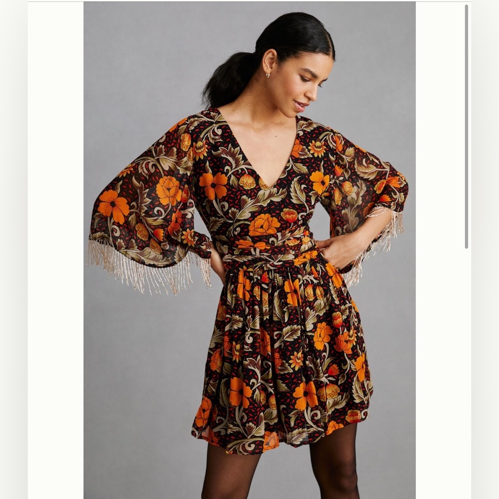 Verb by Pallavi Singhee Fringed Mini Dress